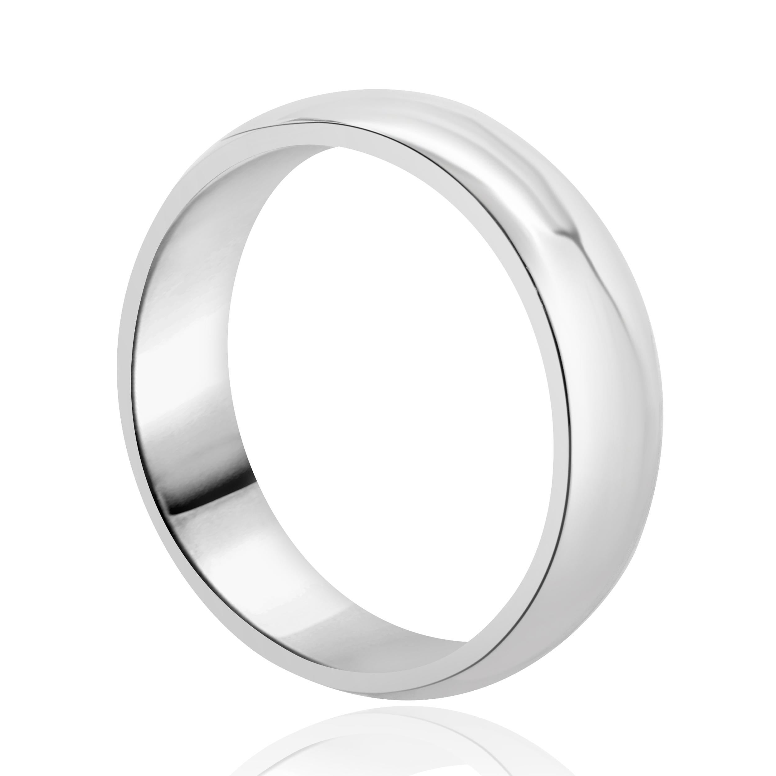 da uomo o donna Fascia in oro bianco 14 carati da 6 mm con vestibilità comoda in vendita
