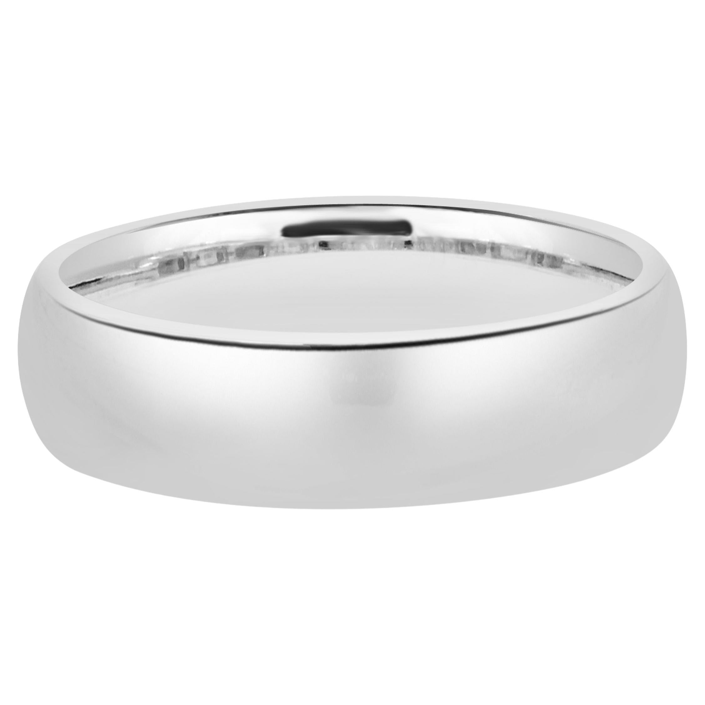 Anillo de Oro Blanco de 14 Kilates de 6MM de ajuste cómodo
