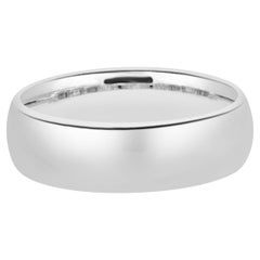 Anillo de Oro Blanco de 14 Kilates de 6MM de ajuste cómodo
