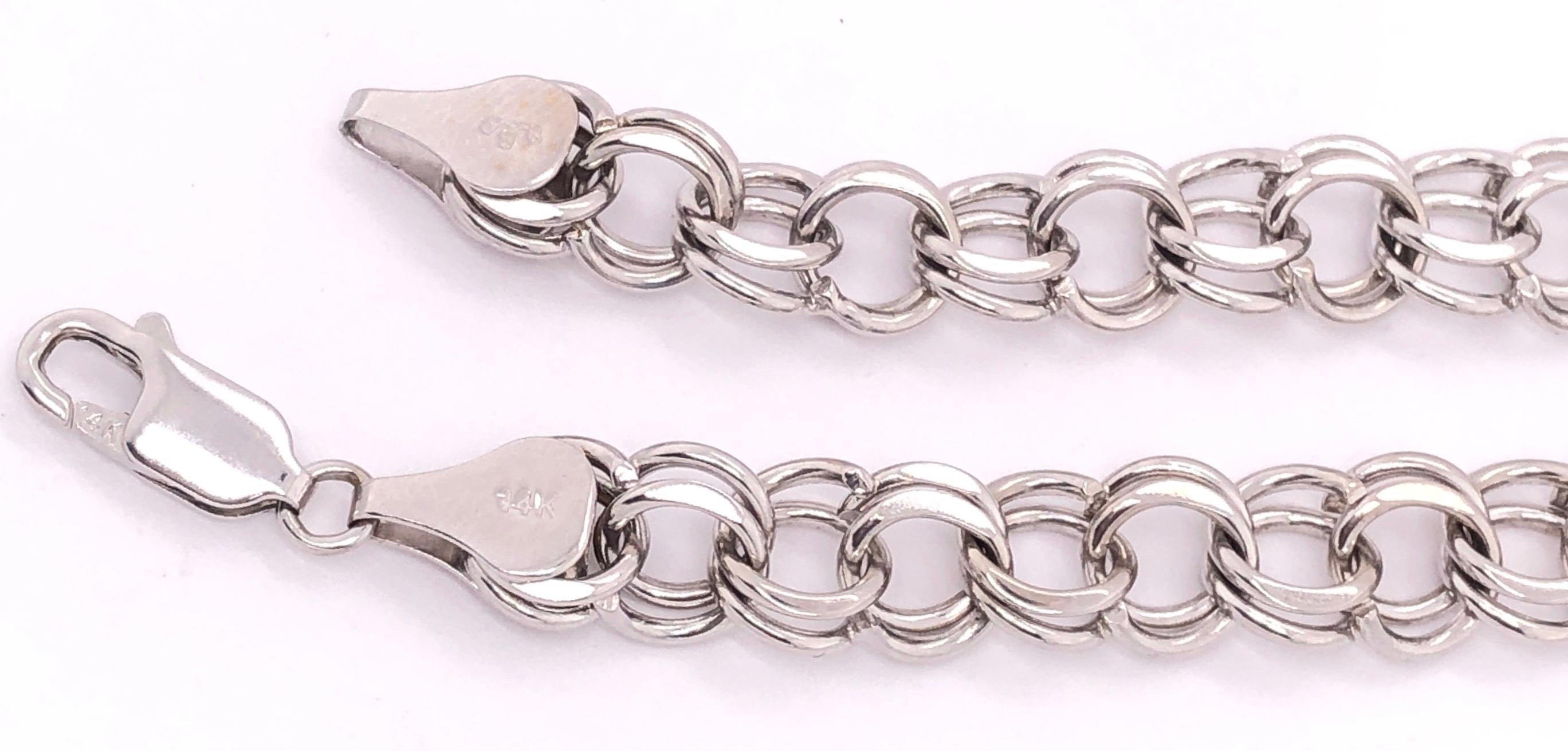 14 Karat White Gold Fancy Link Bracelet In Good Condition For Sale In Stamford, CT