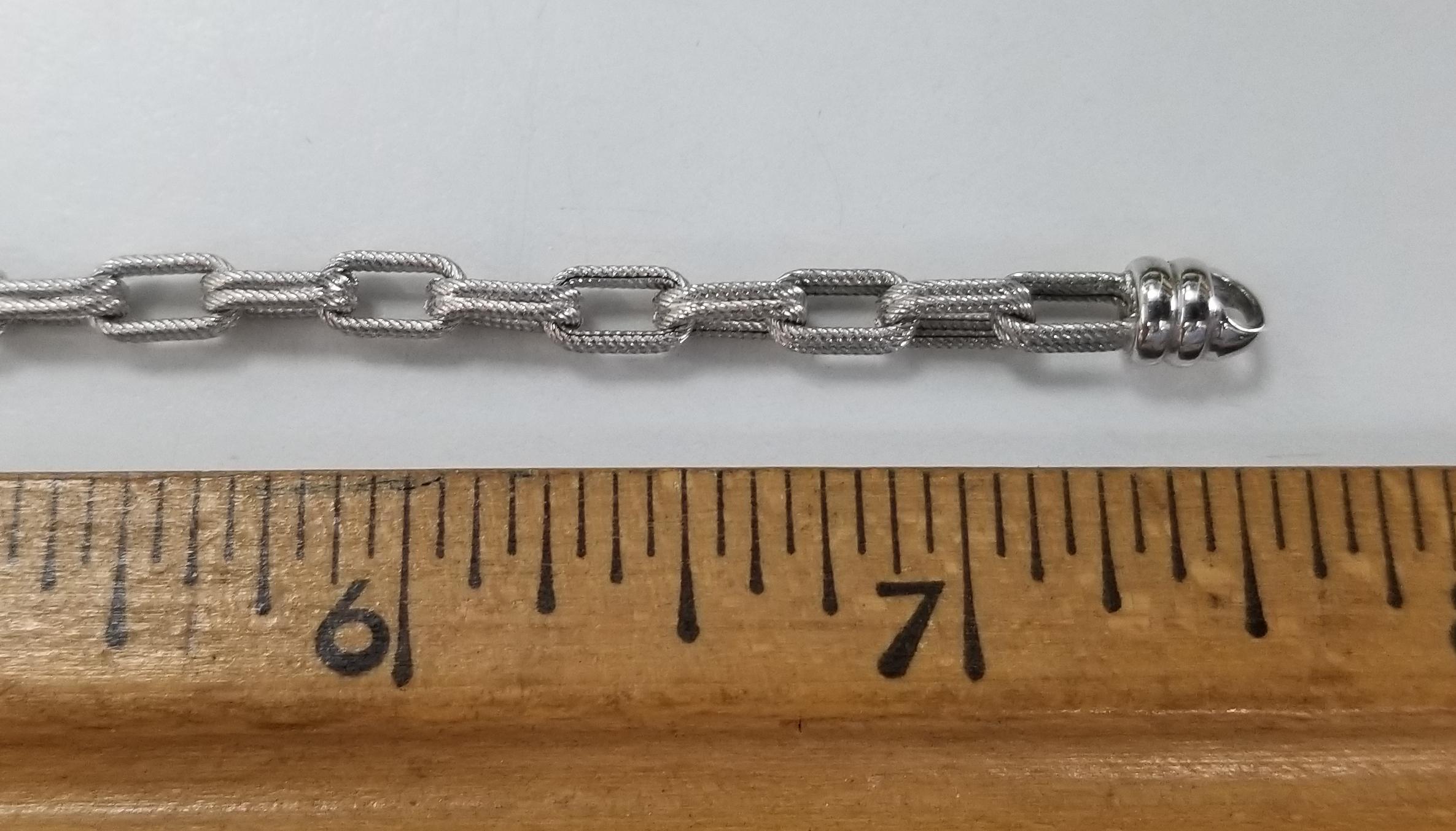 14 Karat White Gold Double Beaded Link Bracelet In New Condition In Los Angeles, CA