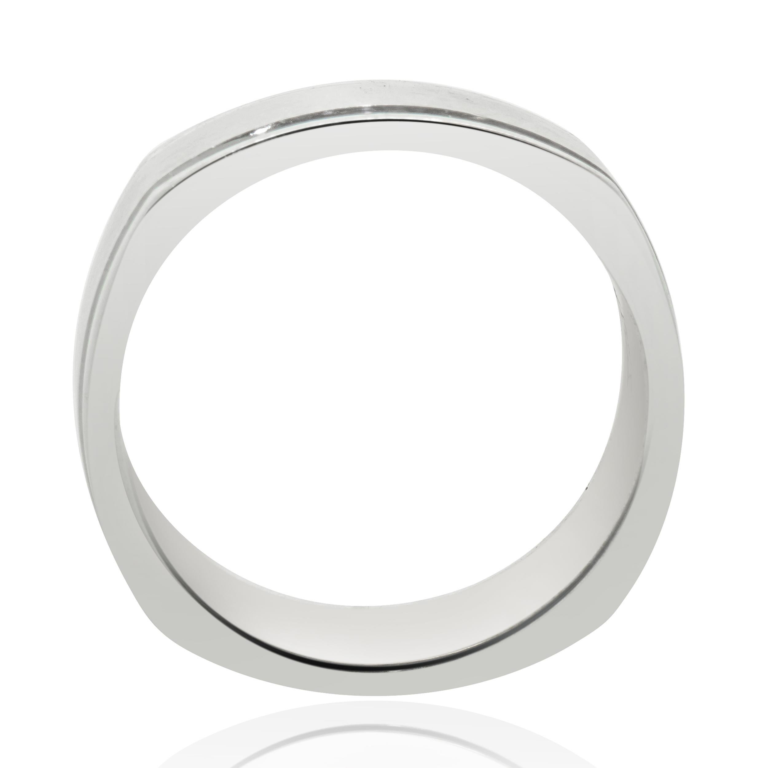 Donna Fascia quadrata in oro bianco 14 carati 7MM in vendita