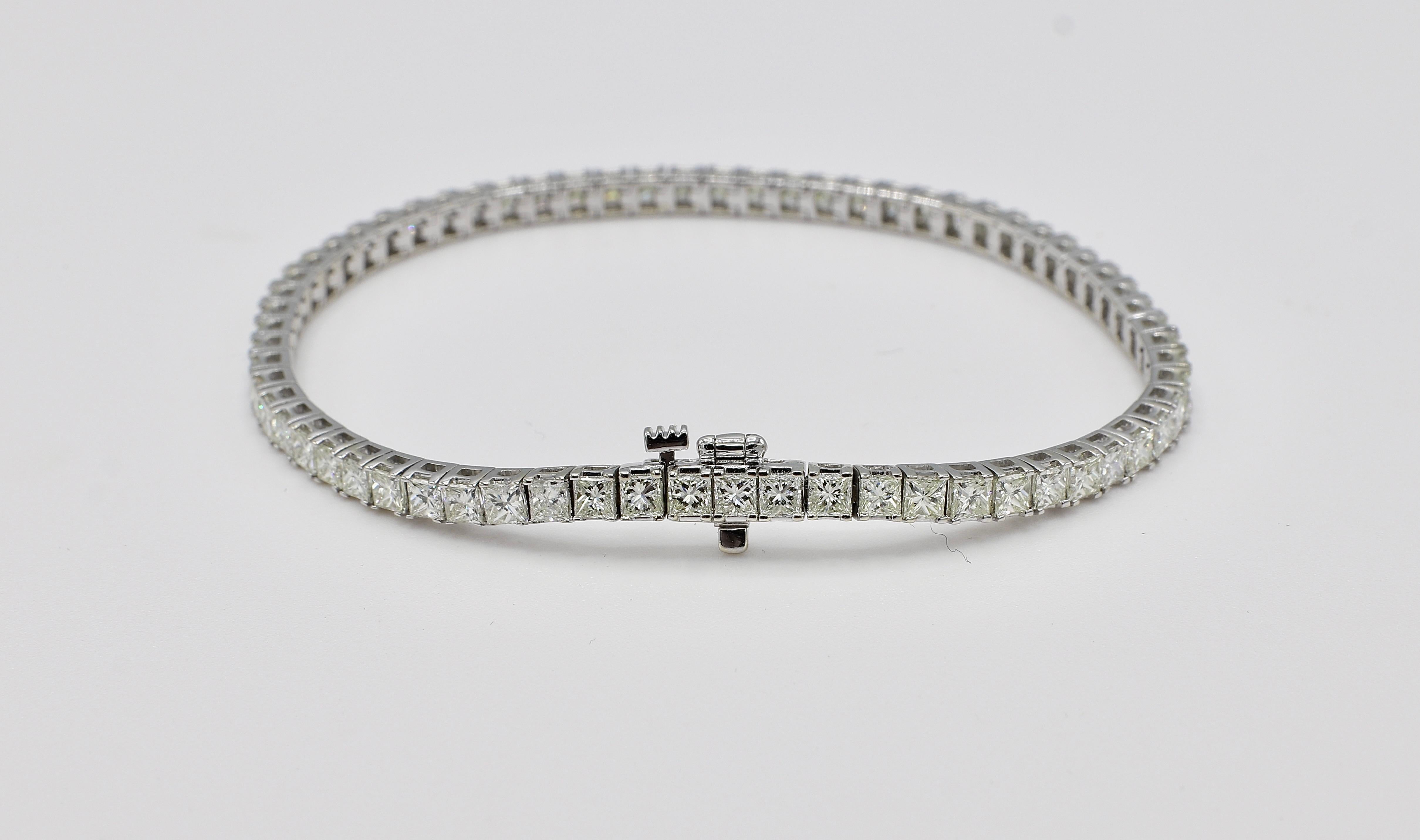 8 carat princess cut diamond tennis bracelet