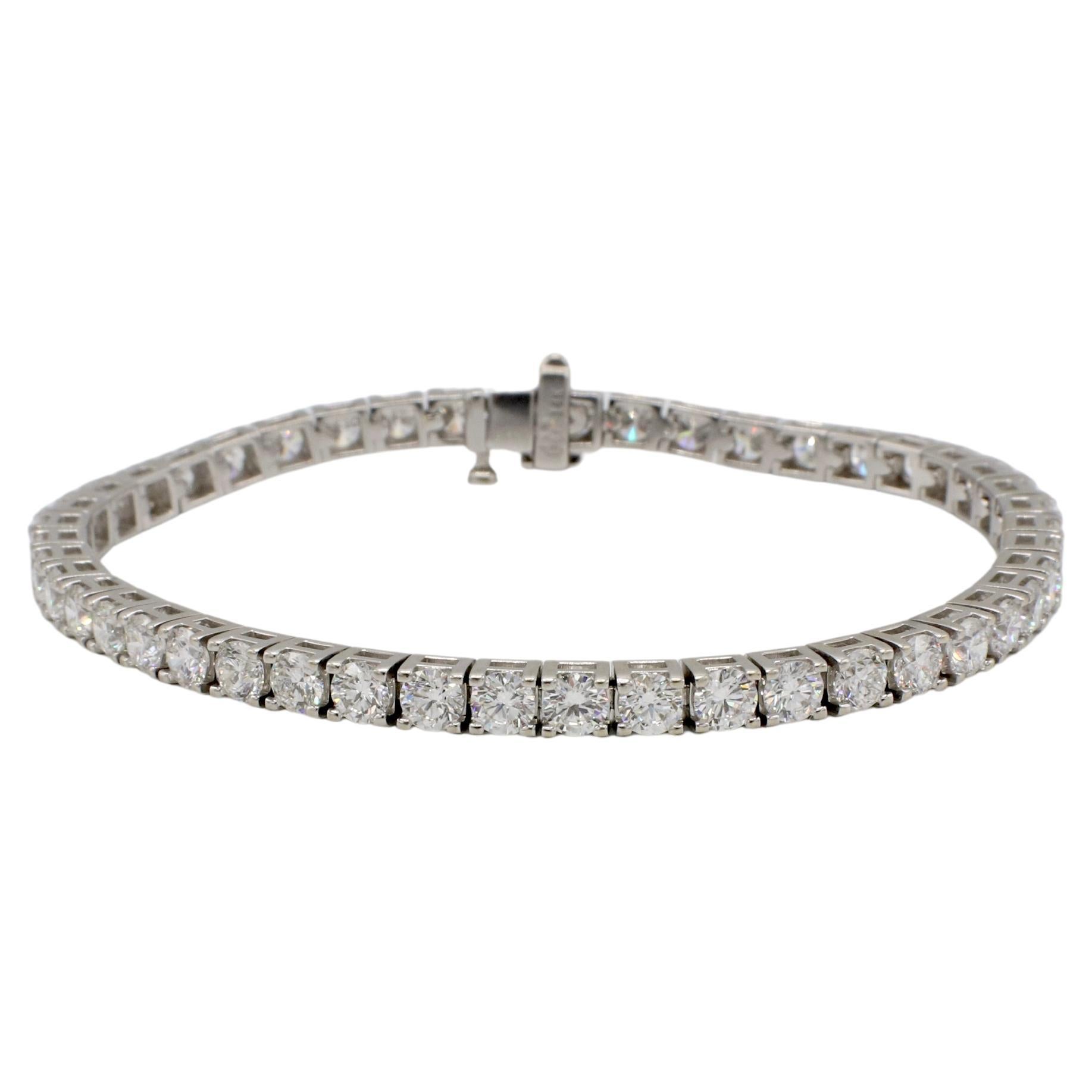 14 Karat Weißgold 8,00 Karat natürlicher Diamant-Tennisarmband mit Tennis-Linie