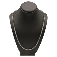 Collana Tennis con diamanti naturali rotondi da 8,25 carati in oro bianco 14 kt.