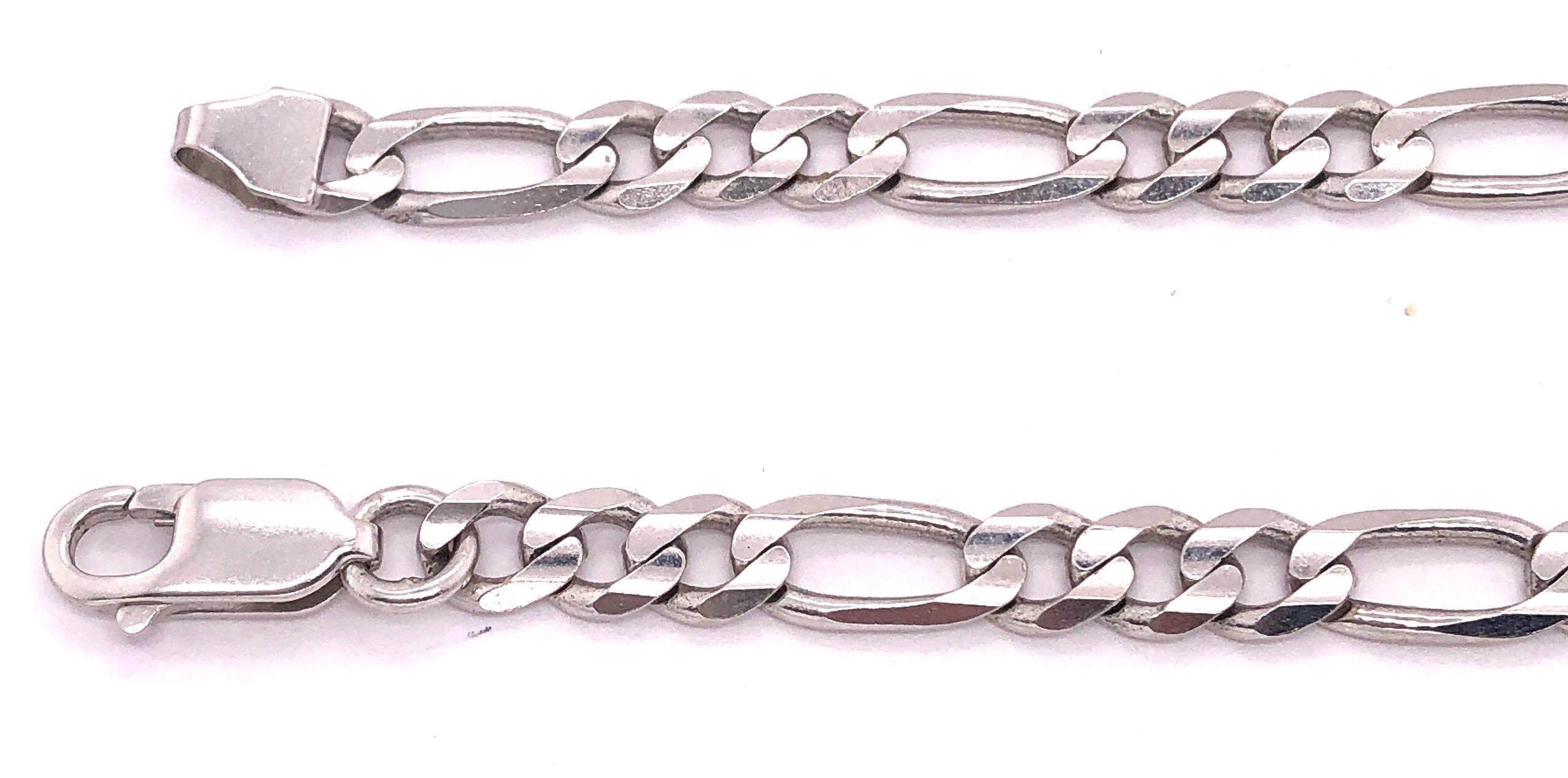 14 Karat White Gold 9 inch Fancy Link Bracelet.
10 grams total weight.
