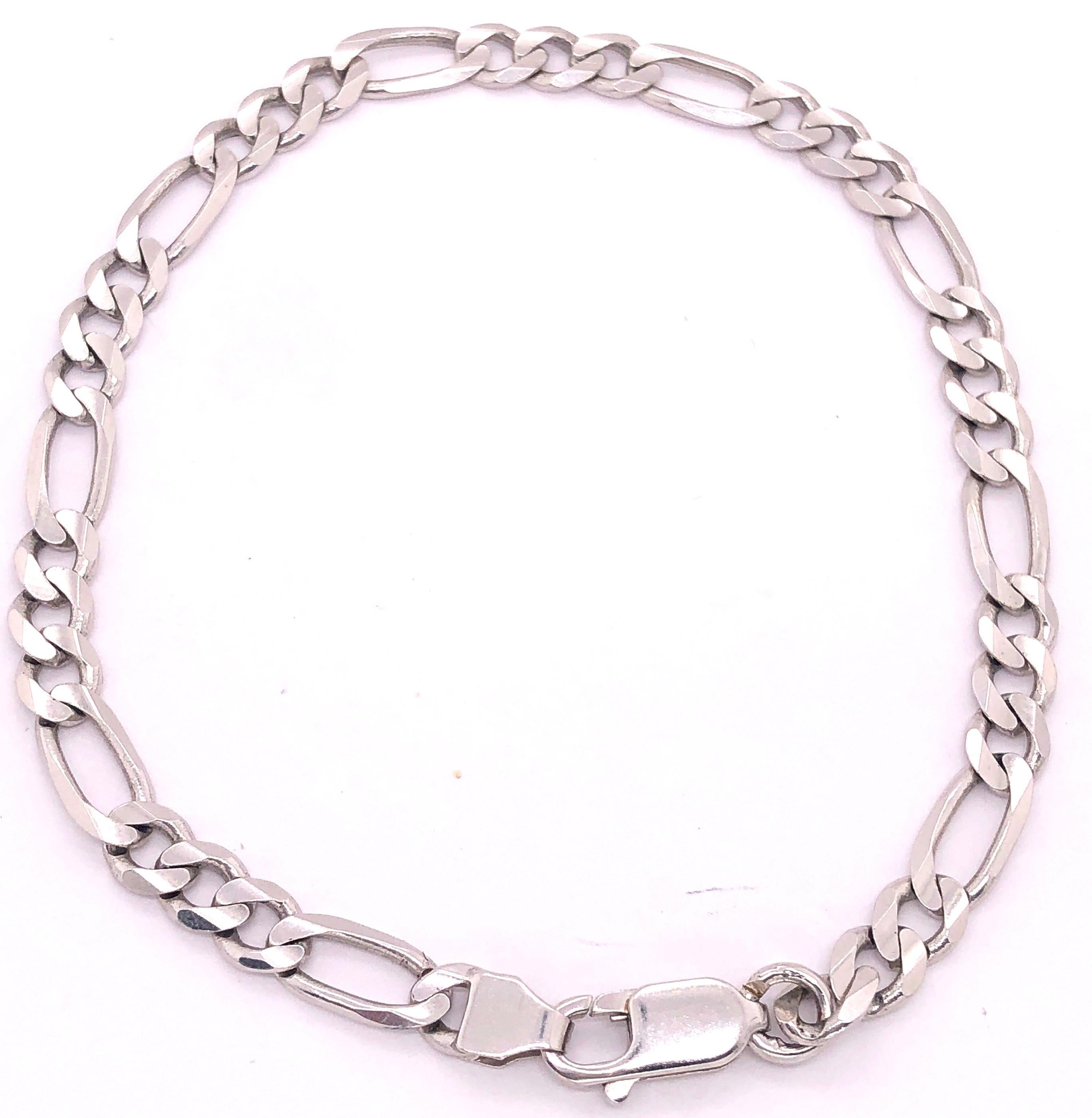 14 Karat White Gold Fancy Link Bracelet In Good Condition For Sale In Stamford, CT