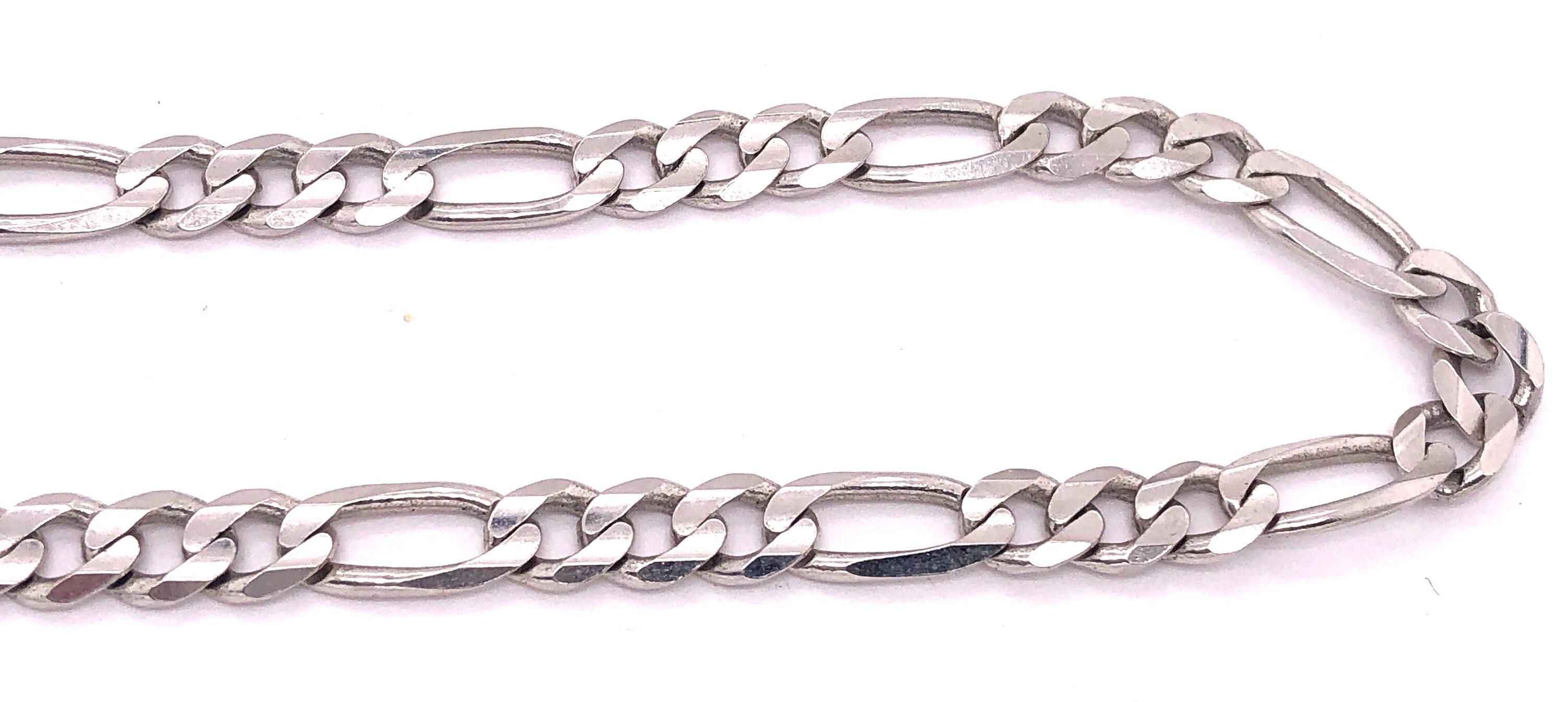 14 Karat White Gold Fancy Link Bracelet For Sale 2