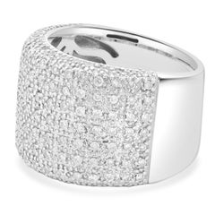 14 Karat White Gold 9 Row Pave Diamond Band