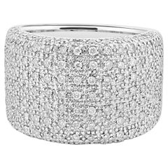 14 Karat White Gold 9 Row Pave Diamond Band