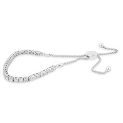 Bracelet Bolo réglable en or blanc 14 carats