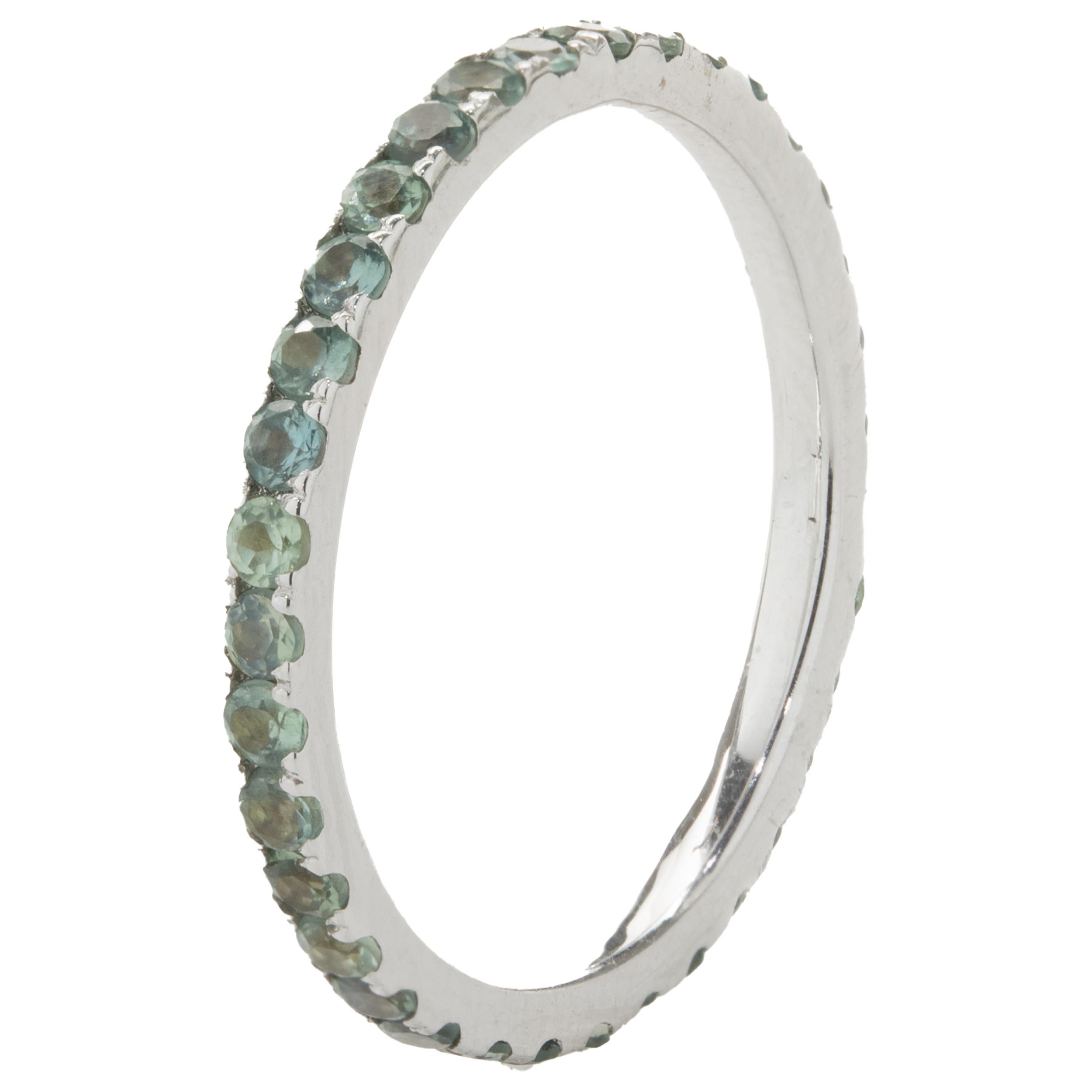 14 Karat White Gold Alexandrite Eternity Band In Excellent Condition For Sale In Scottsdale, AZ