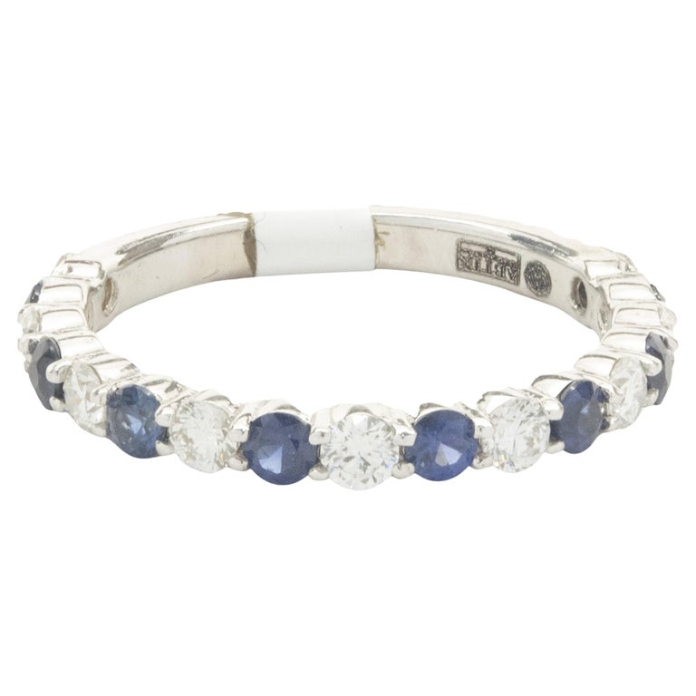 Bague Saphir Naturel Bleu 2ct Forme Coeur, Diamants, Or Blanc 14K - Taille 7, Neuve