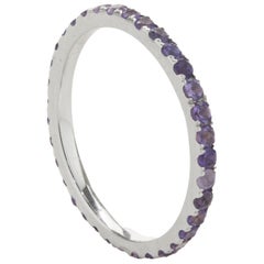 14 Karat White Gold Amethyst Eternity Band