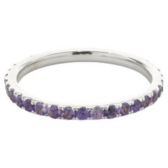 14 Karat White Gold Amethyst Eternity Band