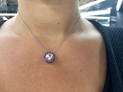 14 Karat White Gold Amethyst Pink Freshwater Pearl 0.91 Carats 1 Gram
