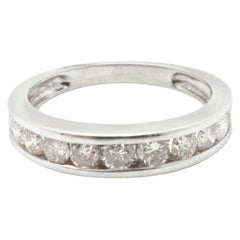 14 Karat White Gold and 0.77 Carat Diamond Wedding Ring