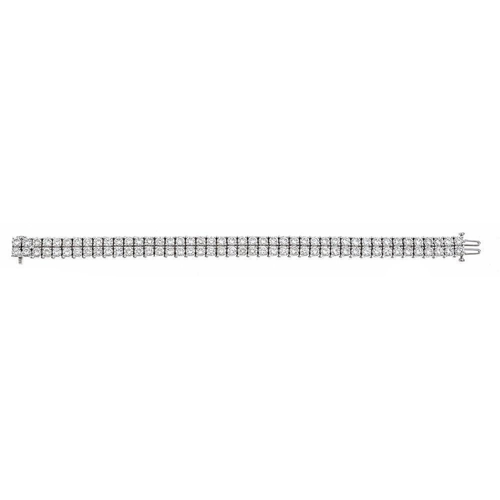 22.0 Carat Diamond Tennis Double Line Bracelet 14 Karat White Gold Fine Jewelry

A classic tennis bracelet with a double row of shimmering round diamonds, set in a prong setting. Fashioned in White Gold. An elegant creation, which you will never