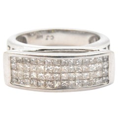 14 Karat White Gold and 2.24 Carat Invisible Set Diamond Band Ring