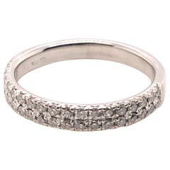 14 Karat White Gold and .38 Carat Double Row Diamond Ring