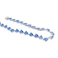 14 Karat White Gold and Blue Topaz Ladies Bracelet