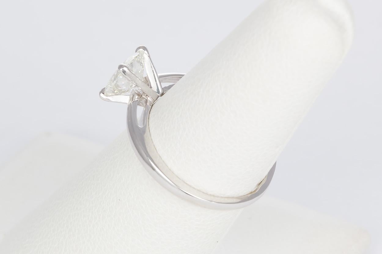 14 Karat White Gold and Cushion Cut Diamond Solitaire Engagement Ring 1.12 Carat 2