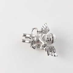 14 Karat White Gold and Diamond Angel Brooch/Pin