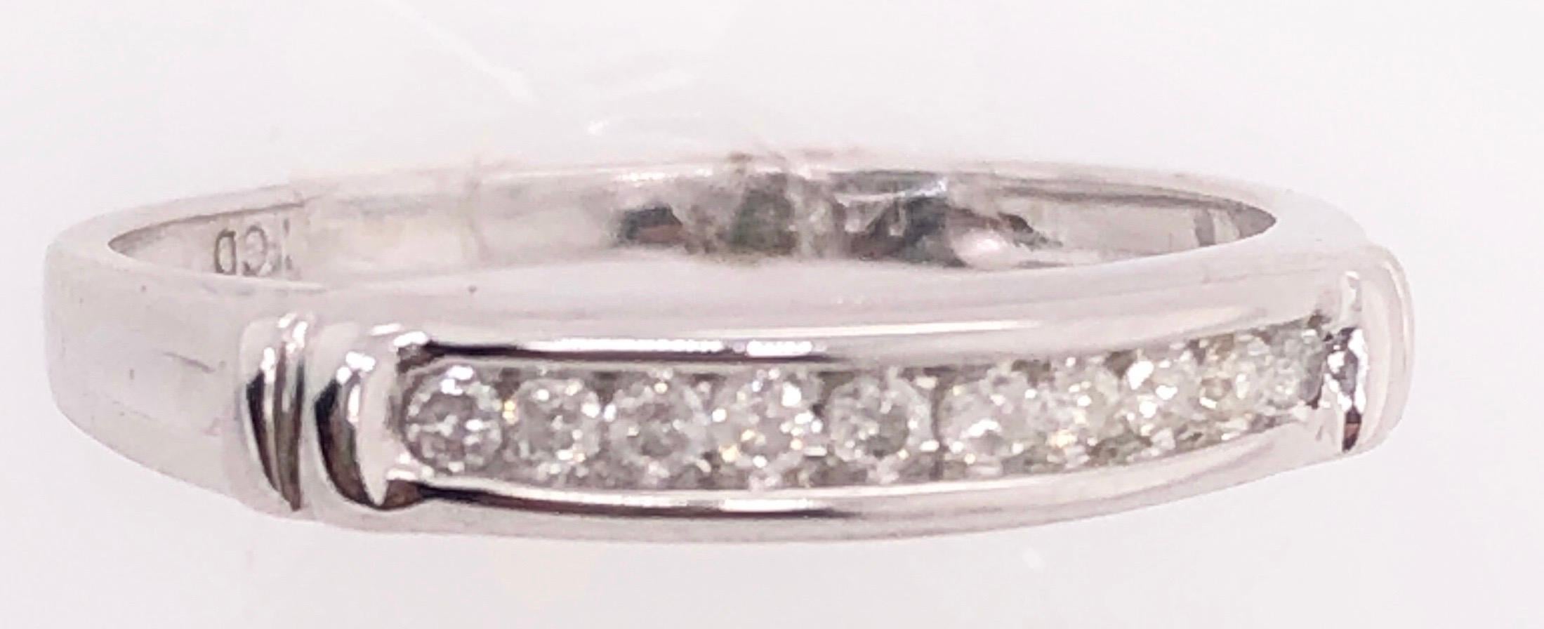 Women's or Men's 14 Karat White Gold and Diamond Band / Bridal Ring 0.25 TDW For Sale