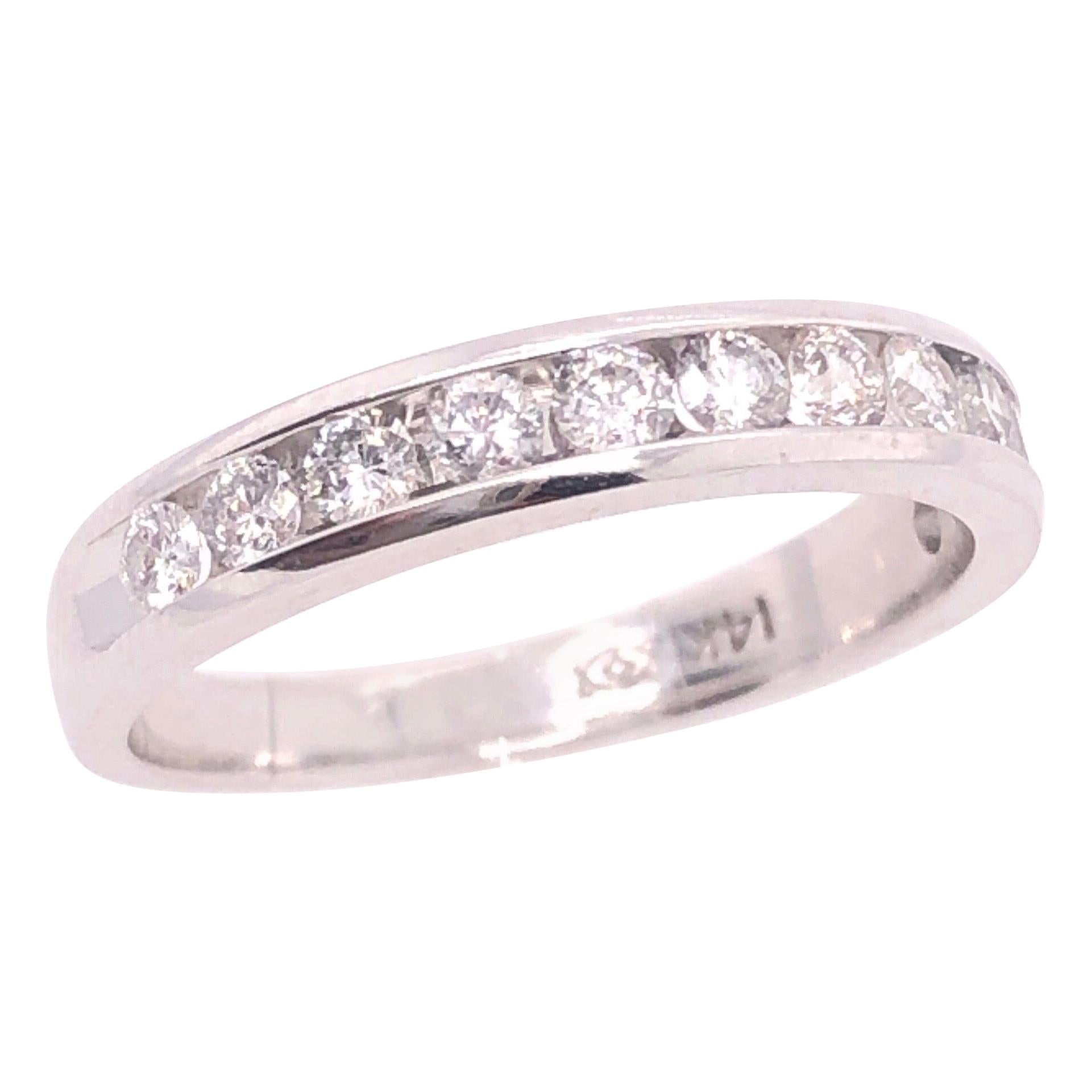14 Karat White Gold and Diamond Band Bridal Wedding Ring