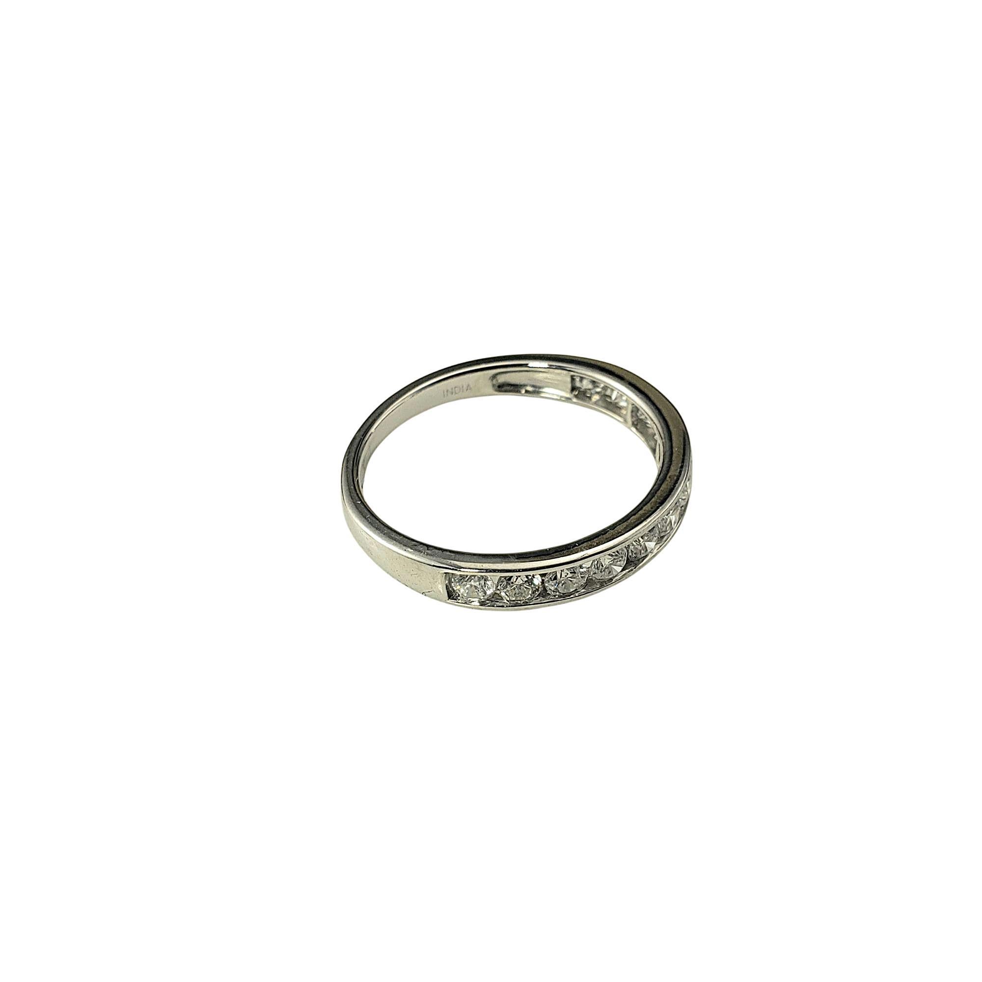 Women's or Men's 14 Karat White Gold and Diamond Band Ring Size 10.25 #21968 For Sale
