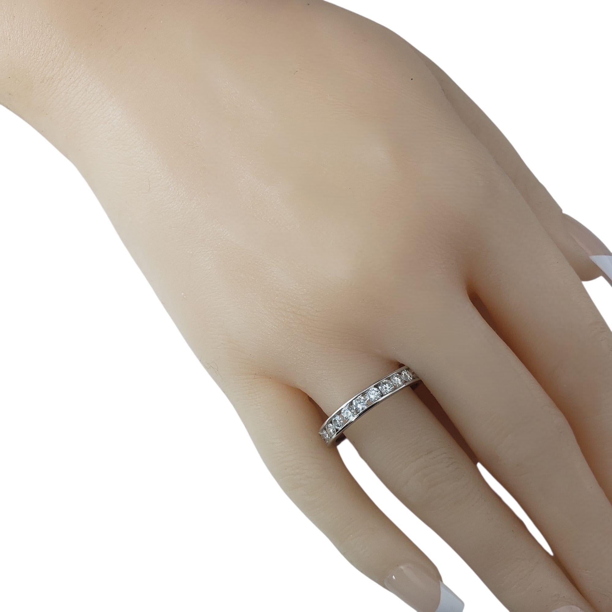 14 Karat White Gold and Diamond Band Ring Size 10.25 #21968 For Sale 2