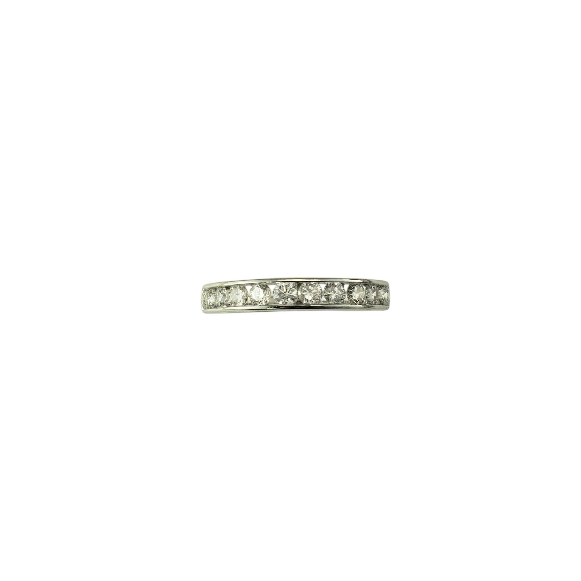 14 Karat White Gold and Diamond Band Ring Size 10.25 #21968 For Sale