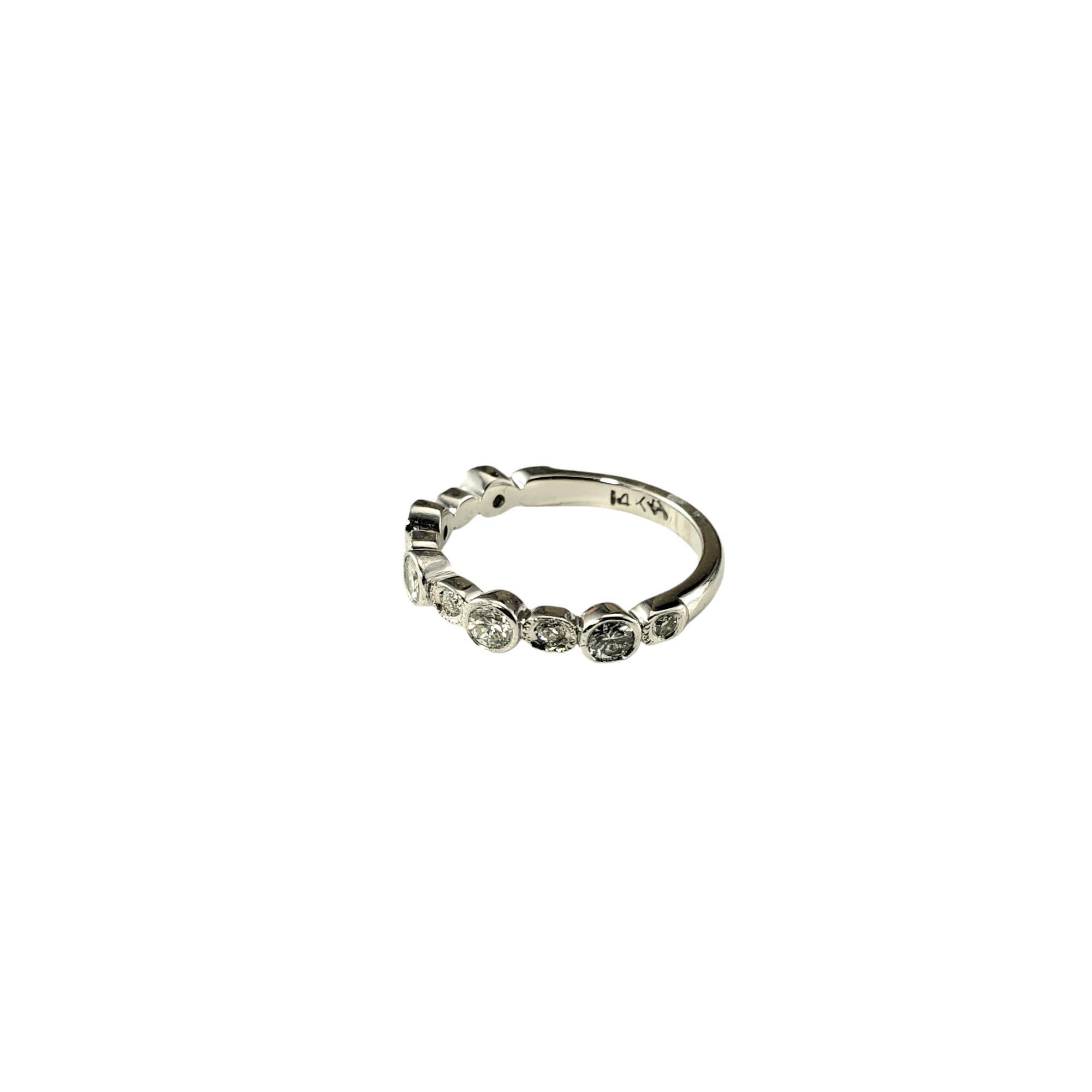 Brilliant Cut 14 Karat White Gold and Diamond Band Ring Size 3 #18247 For Sale