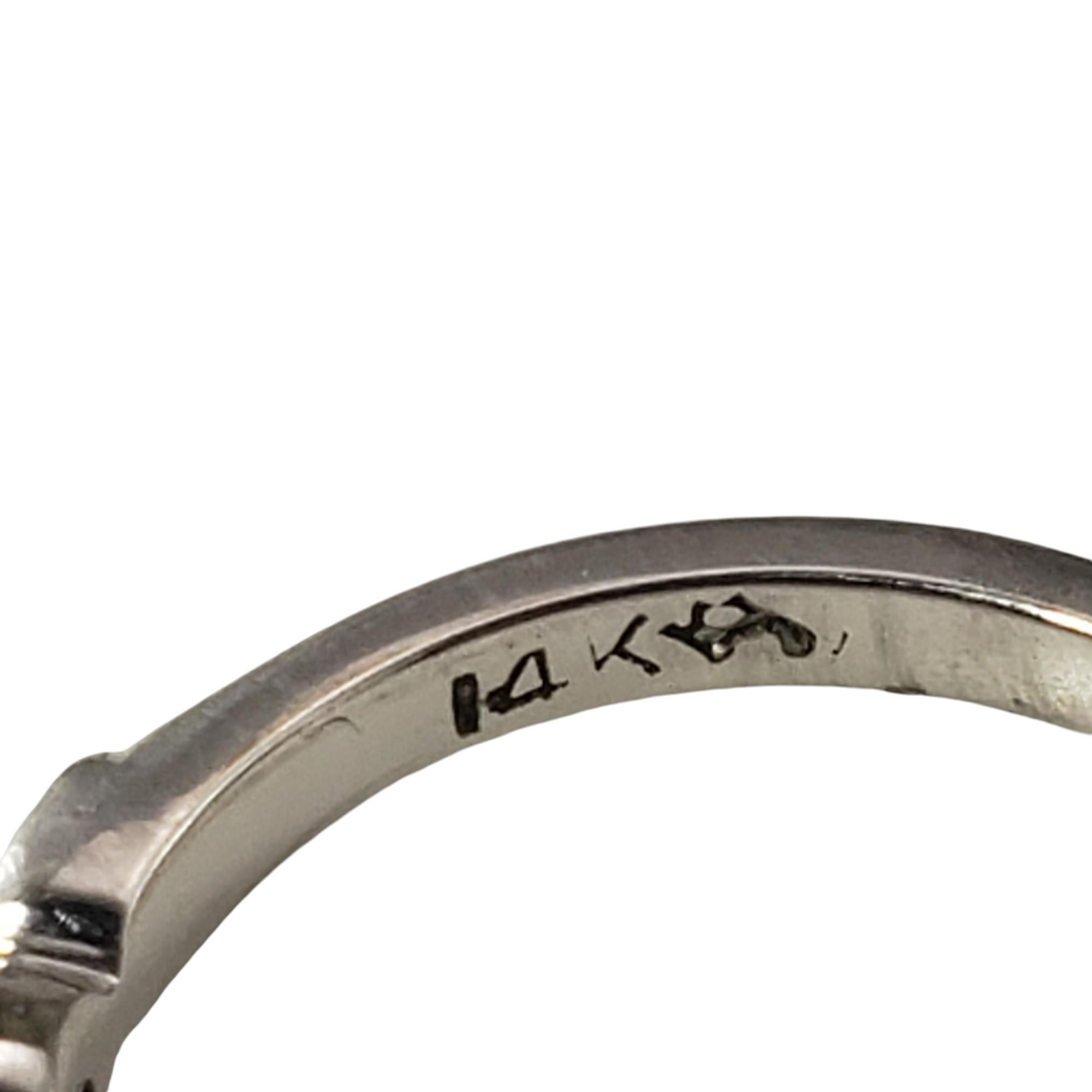 Women's 14 Karat White Gold and Diamond Band Ring Size 3 #18247 For Sale