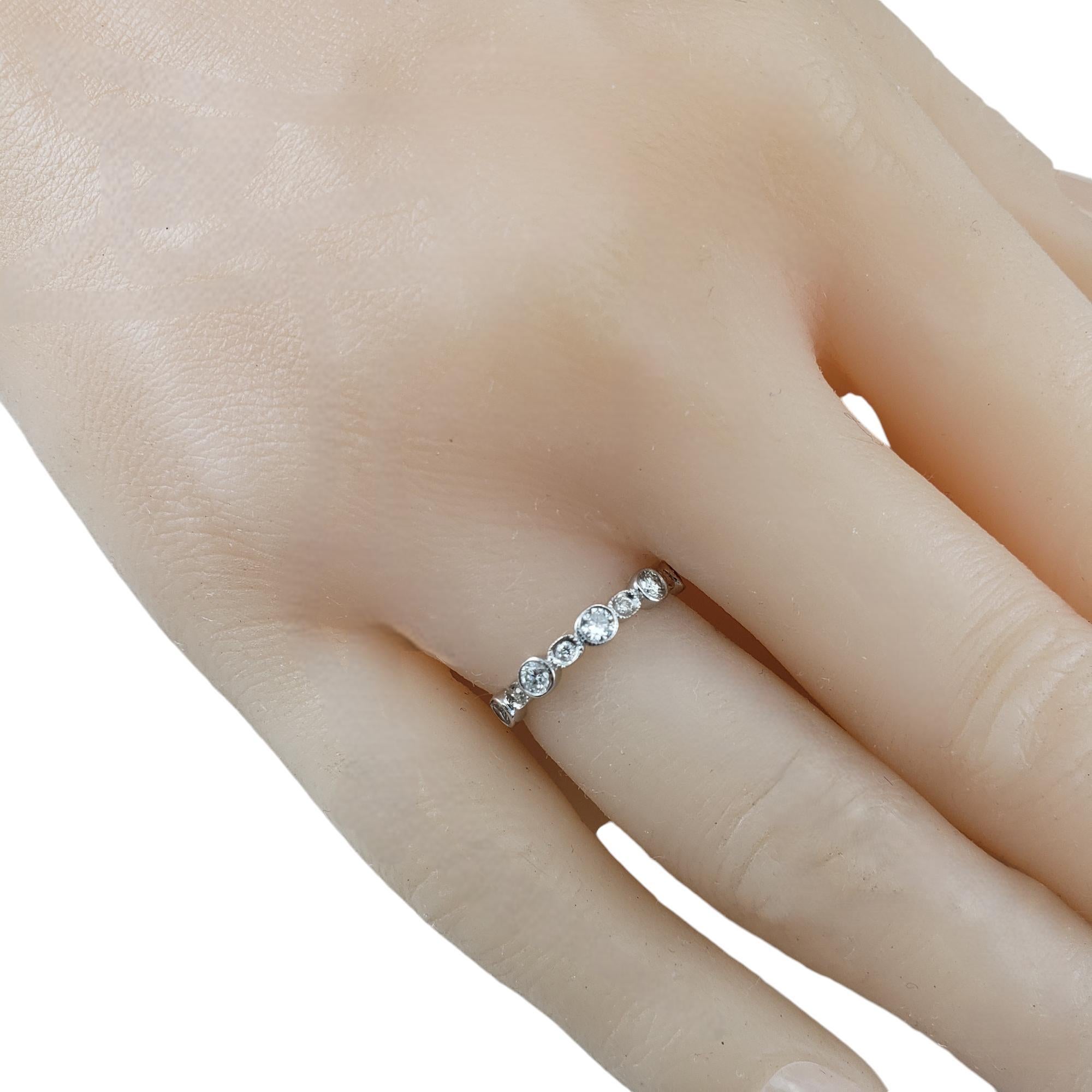 14 Karat White Gold and Diamond Band Ring Size 3 #18247 For Sale 2