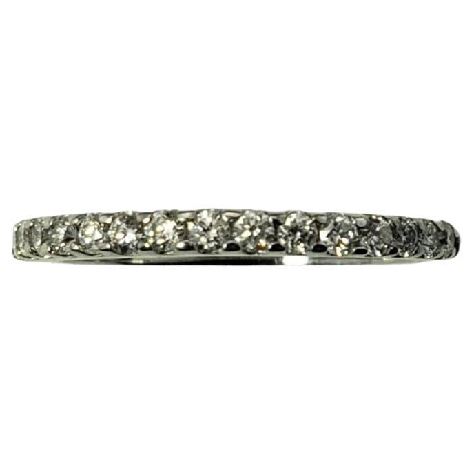 14 Karat White Gold and Diamond Band Ring For Sale