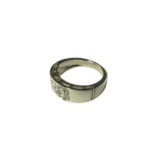 14 Karat Weißgold und Diamant-Ring Größe 5,5