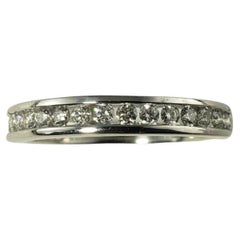 Vintage 14 Karat White Gold and Diamond Band Ring