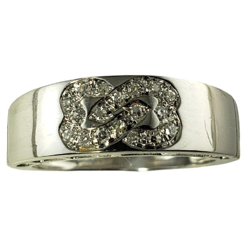 14 Karat White Gold and Diamond Band Ring Size 5.5
