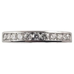 Vintage 14 Karat White Gold and Diamond Band Ring Size 6 #14729