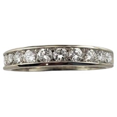  14 Karat White Gold and Diamond Band Ring Size 6 #15318
