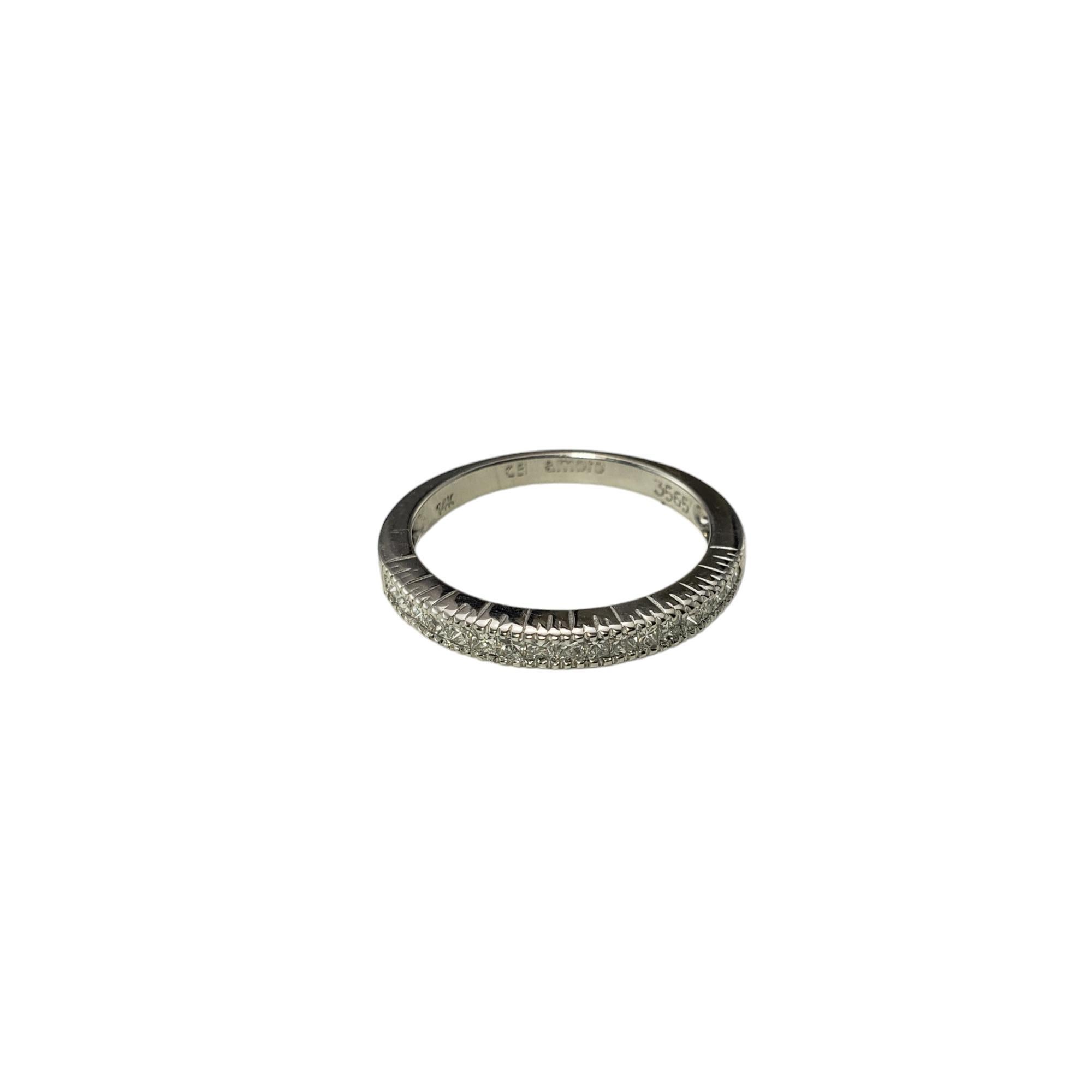 Contemporary 14 Karat White Gold and Diamond Band Ring Size 6.5 #20830 For Sale