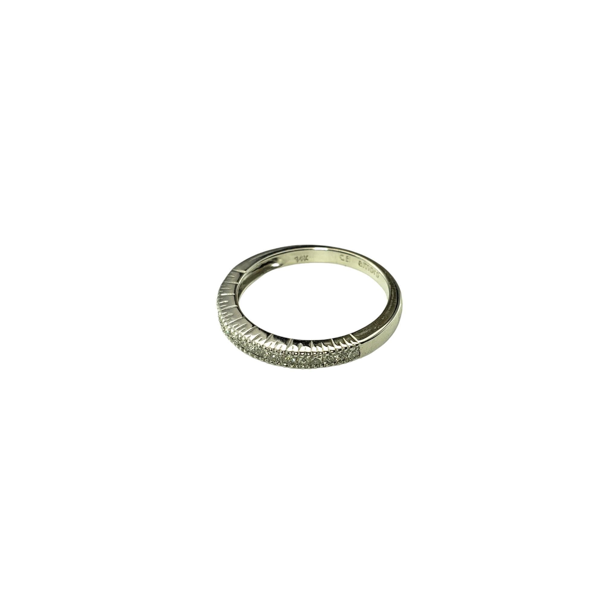 Princess Cut 14 Karat White Gold and Diamond Band Ring Size 6.5 #20830 For Sale