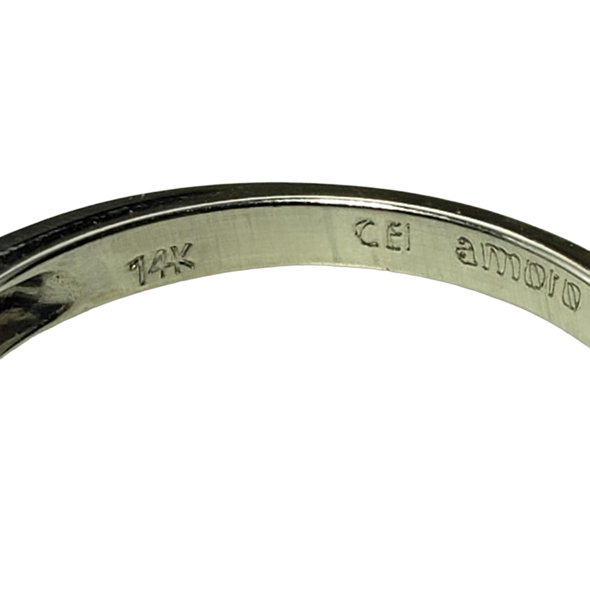 14 Karat White Gold and Diamond Band Ring Size 6.5 #20830 For Sale 1