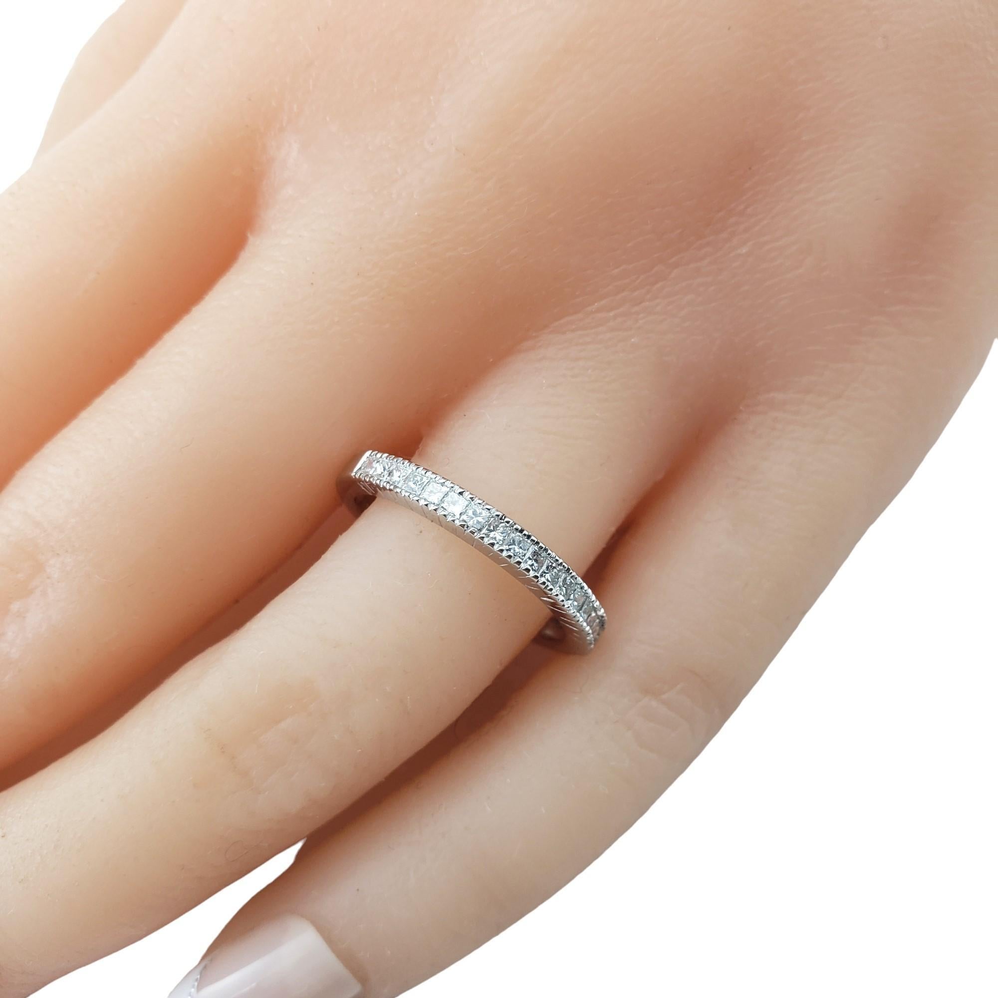 14 Karat White Gold and Diamond Band Ring Size 6.5 #20830 For Sale 3