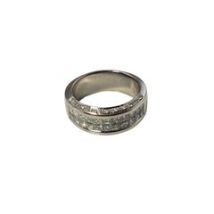 14 Karat White Gold and Diamond Band Ring