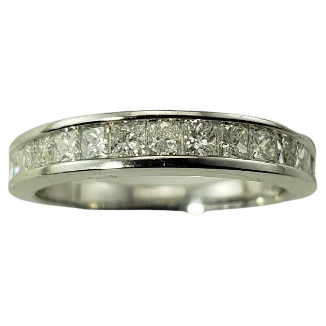 14 Karat White Gold and Diamond Band Ring Size 7 #15466