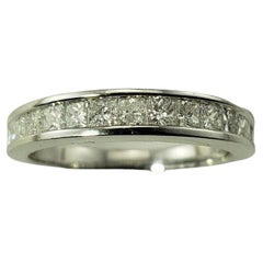 Vintage 14 Karat White Gold and Diamond Band Ring Size 7 #15466