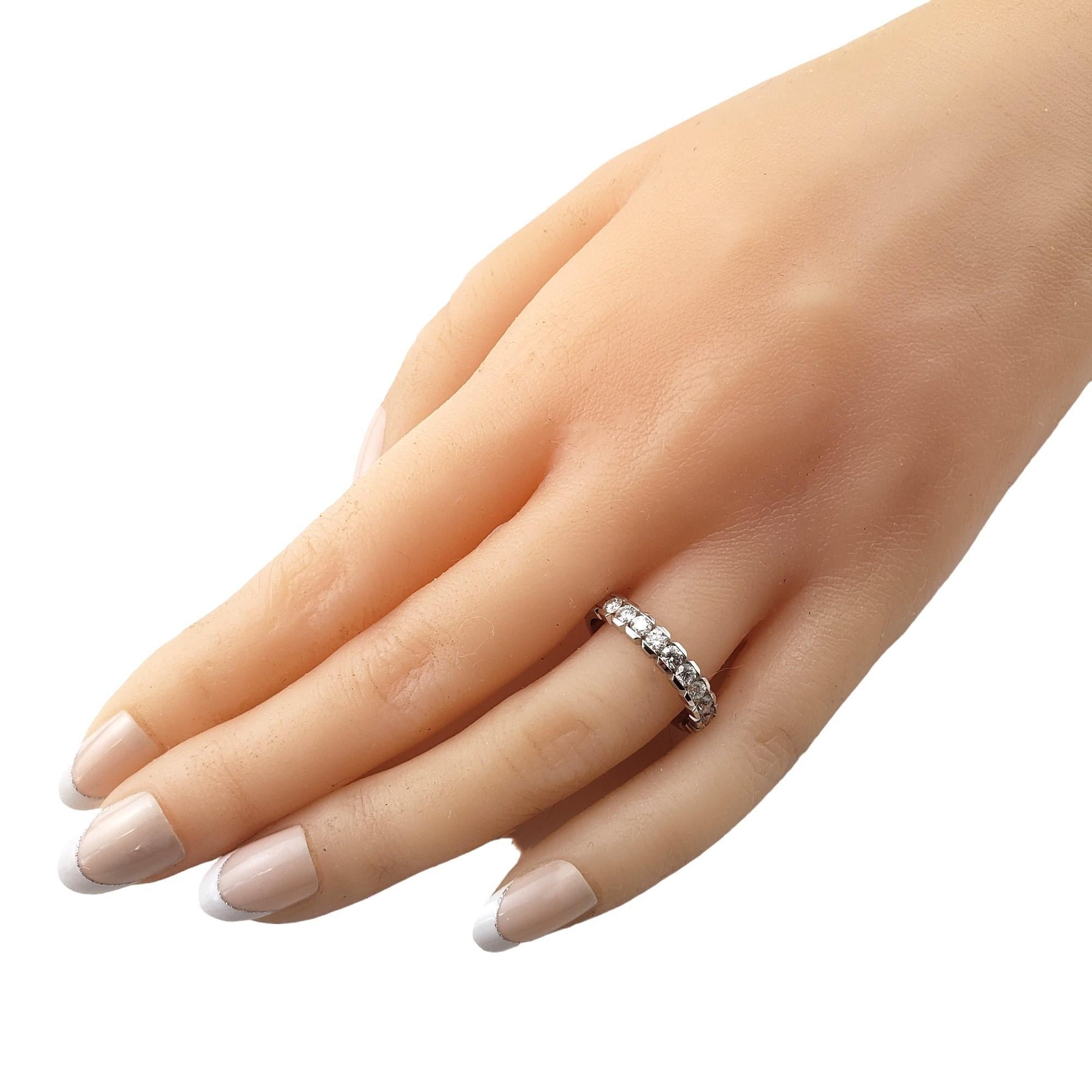 14 Karat White Gold and Diamond Band Ring Size 7 #15632 3