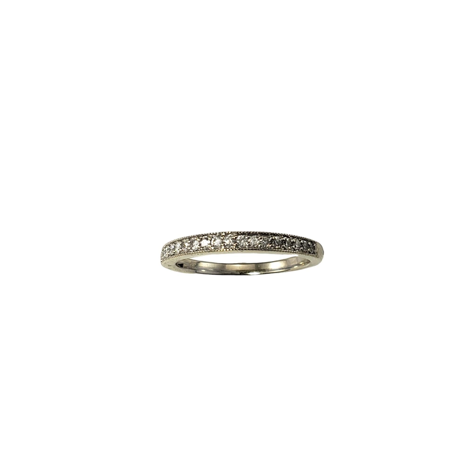 14 Karat White Gold and Diamond Band Ring Size 7 #17054